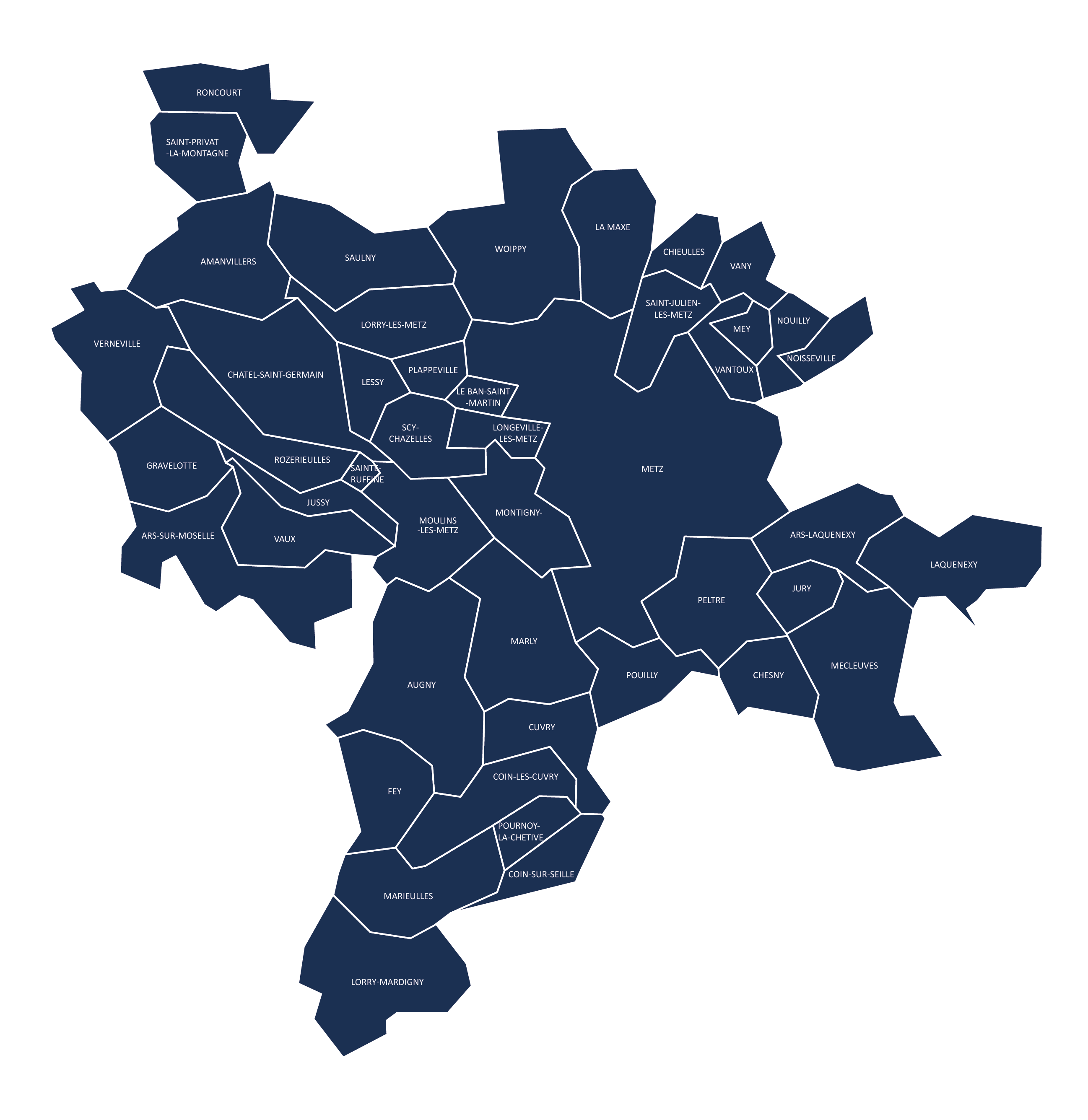 Carte de l'Eurométropole de Metz